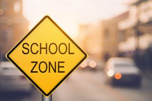 school zone warning sign